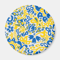 Folklore pattern with Ukrainian flag colours