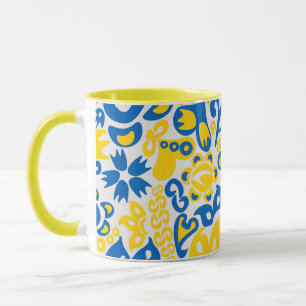 Folklore pattern with Ukrainian flag colours  Mug
