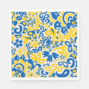 Folklore pattern with Ukrainian flag colours  Napkin