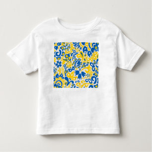 Folklore pattern with Ukrainian flag colours Toddler T-Shirt