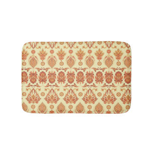 Folkloric Batik Floral Ethnic Pattern Bath Mat