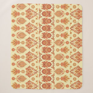 Folkloric Batik Floral Ethnic Pattern Sherpa Blanket