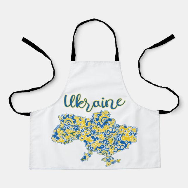 Folkloric pattern and Ukraine typography  Apron (Front)
