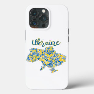 Folkloric pattern and Ukraine typography iPhone 13 Pro Case