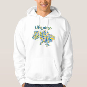 Folkloric pattern and Ukraine typography  Hoodie
