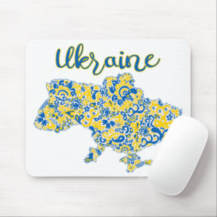 Folkloric pattern and Ukraine typography Mouse Pad