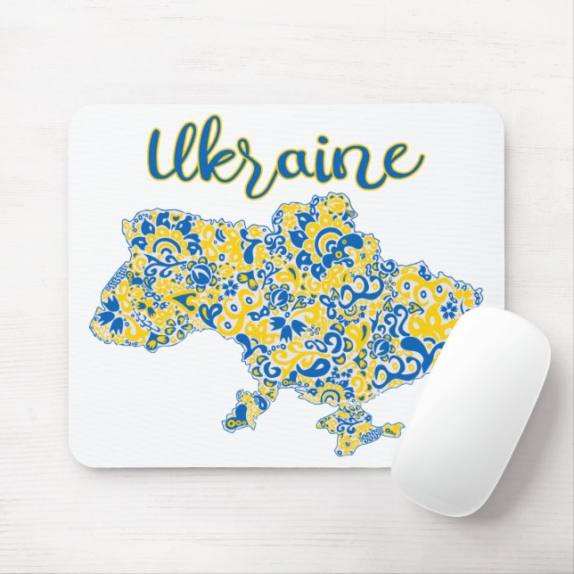 Folkloric pattern and Ukraine typography  Mouse Pad (With Mouse)