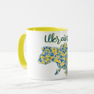 Folkloric pattern and Ukraine typography   Mug