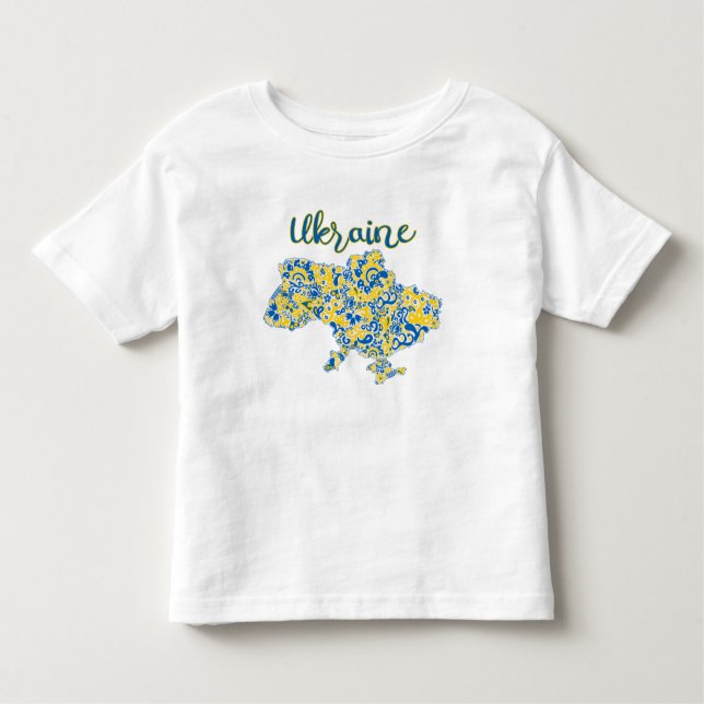 Folkloric pattern and Ukraine typography Toddler T-Shirt (Front)