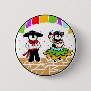 Folklorico Penguins 6 Cm Round Badge