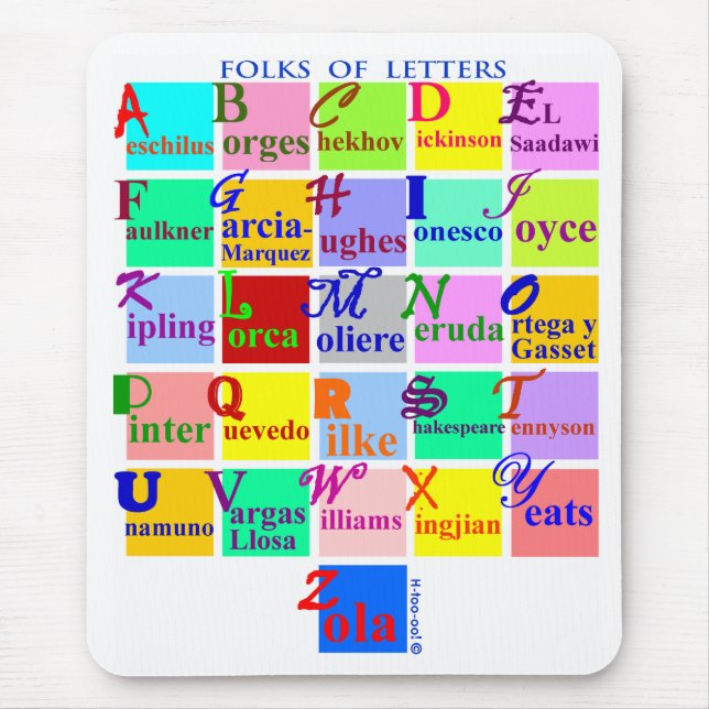 Folks of Letters Mouse Pad (Front)