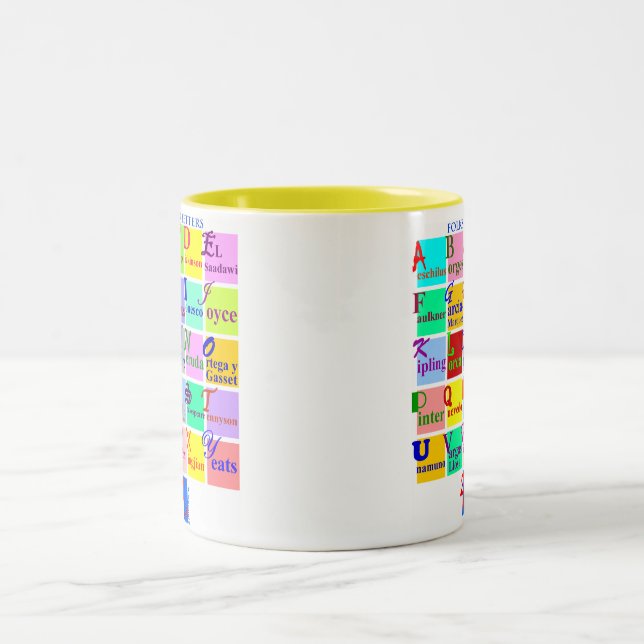 FOLKS OF LETTERS Two-Tone COFFEE MUG (Center)