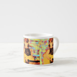 folksinger girl art espresso cup