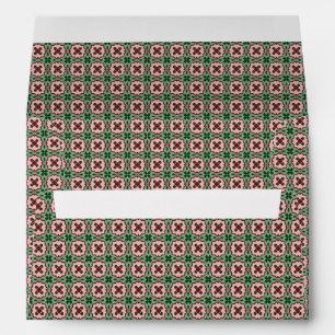 Folksy Bohemian Eclectic Retro Christmas Pattern Envelope