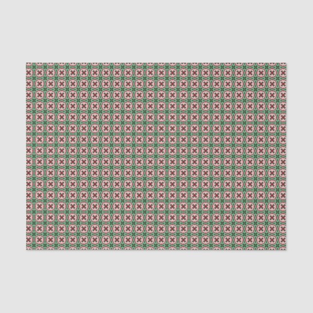 Folksy Bohemian Eclectic Retro Christmas Pattern Tissue Paper (Front)