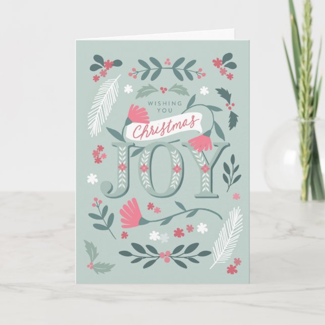 Folksy Christmas Joy greeting Card (Front)