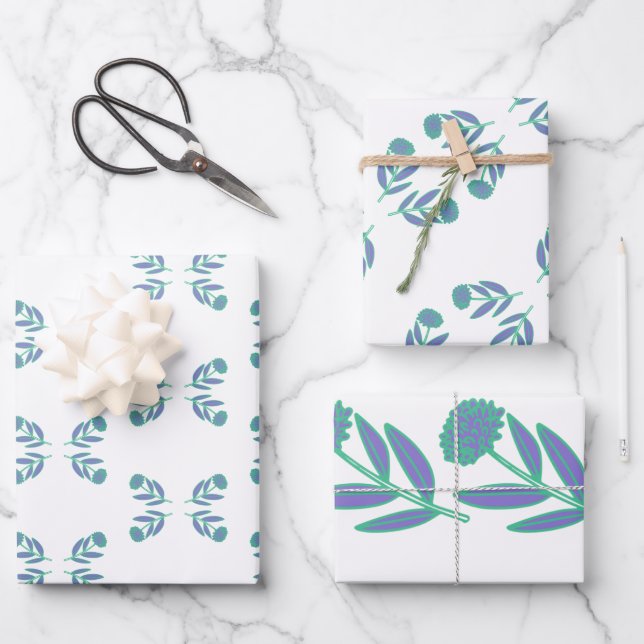 Folksy Flowers Wrapping Paper (Front)