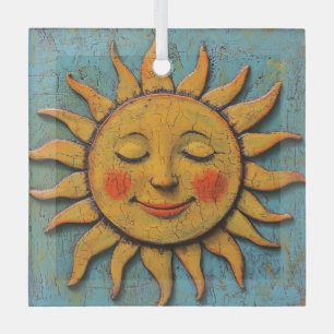 Folksy Sun  Glass Tree Decoration