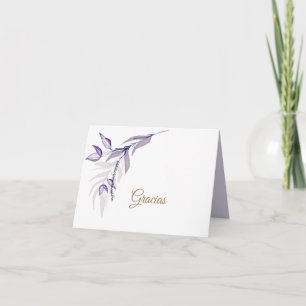 Follaje púrpura elegante simple thank you card