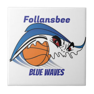 Follansbee Blue Waves Basketball Ceramic Tile