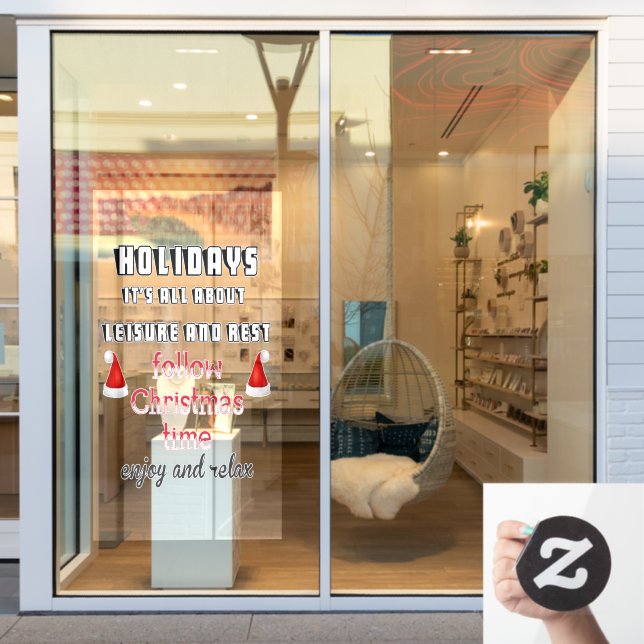 Follow Christmas time Window Cling (Store Window)