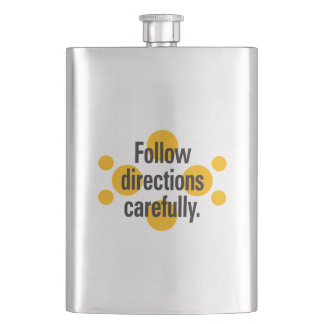 Follow directions carefully Orange Spots Hip Flask