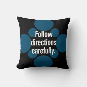 Follow directions carefully White Teal Spots Cushion