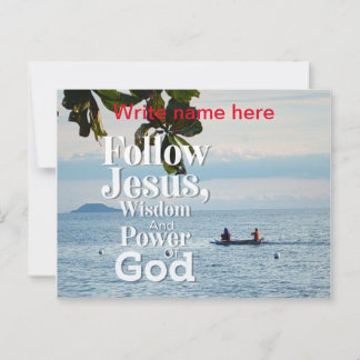Follow Jesus Natureview Personalised Postcard