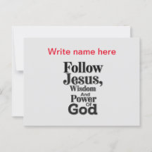 Follow Jesus Personalised  Postcard