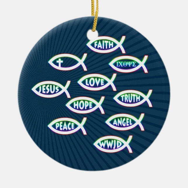 Follow Jesus | Share your Faith Ceramic Tree Decoration (Front)