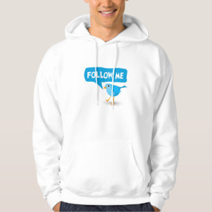 Follow Me Cartoon Blue Bird Social Media Hoodie
