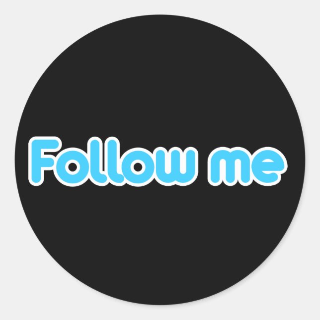 Follow me classic round sticker (Front)