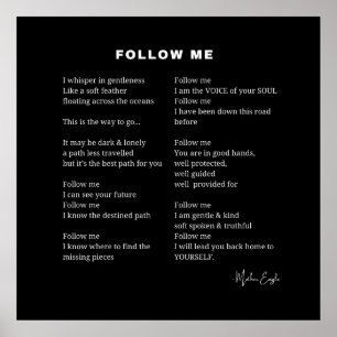 Follow me inspirational poem wall art poster decor