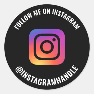 Follow me Instagram logo social media marketing Classic Round Sticker