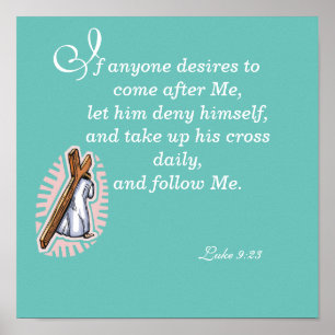 Follow Me Jesus Carrying the cross Poster