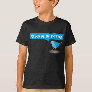Follow Me On Twitter Blue Bird Kids Boys T-Shirt