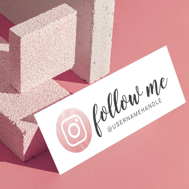 Follow Me Social Media Instagram Blush Pink Mini Business Card (Creator Uploaded)