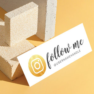 Follow Me Social Media Instagram Gold Mini Business Card