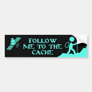 follow me to the cache bumper sticker