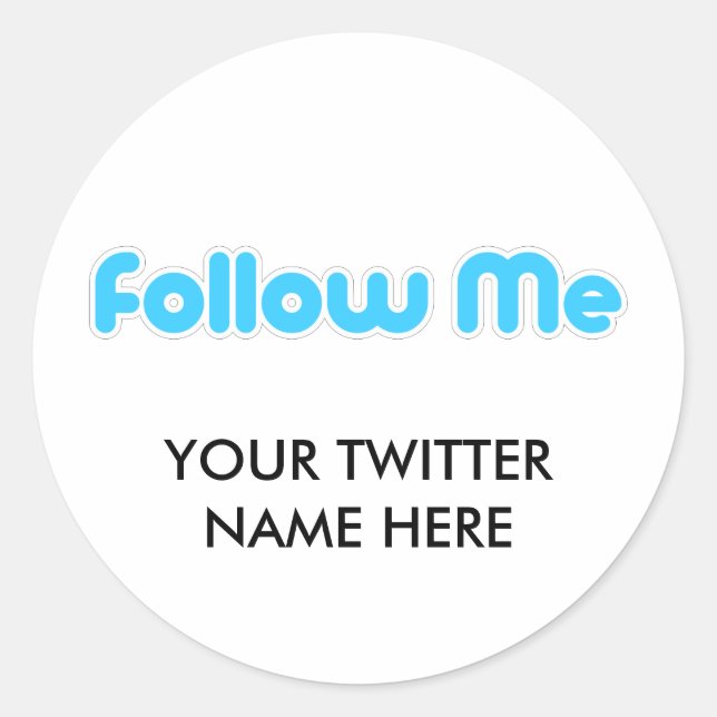 follow me (twitter) classic round sticker (Front)