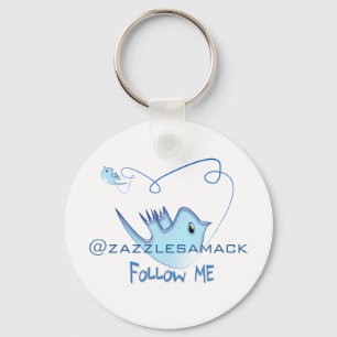 Follow ME Twitter  Gifts and Swirls T-shirts Key Ring
