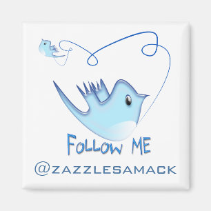 Follow ME Twitter Gifts and Swirls T-shirts Magnet