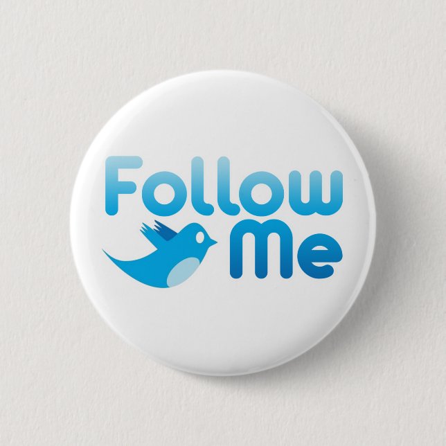 Follow Me Twitter Mr Funny Parody 6 Cm Round Badge (Front)
