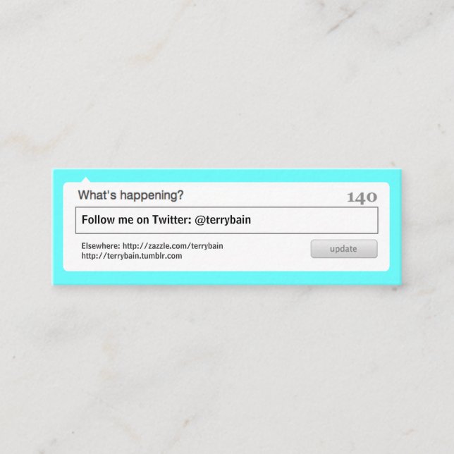 Follow Me (What's Happening) Mini Business Card (Front)