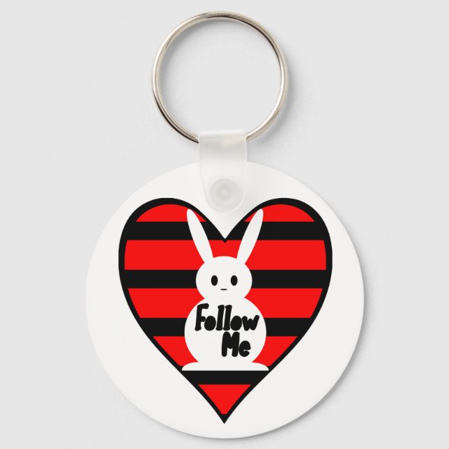 Follow Me White Rabbit Key Ring (Front)
