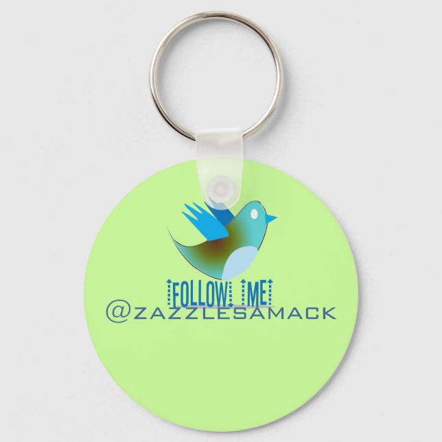 Follow Me @ YOUR Twitter Address Key Ring (Front)