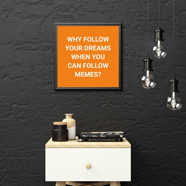Follow Memes, Not Dreams - funny Poster (Creator Uploaded)
