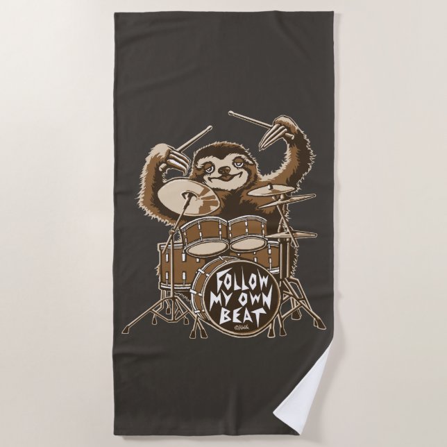 Follow my own beat beach towel (Front)