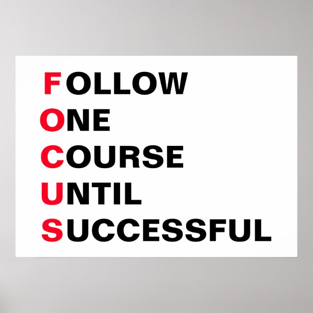 Follow one course until successful poster (Front)
