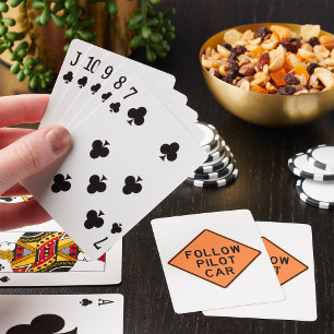 Follow Pilot Car Road Work Construction Sign Playing Cards